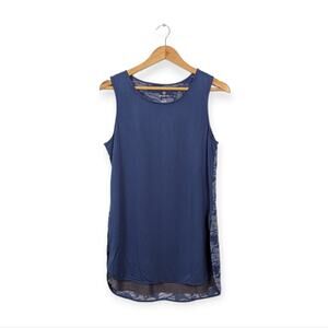 Tangerine Blue Stylish Pattern Back Workout Tank